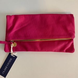 *BRAND NEW* Clare Vivier Foldover Hot Pink Clutch